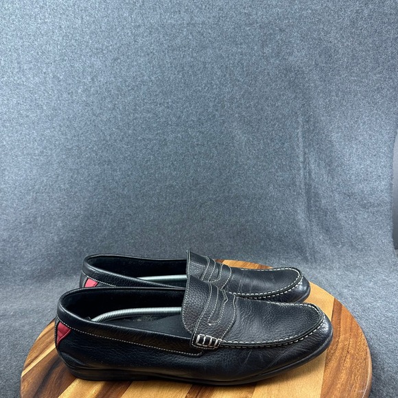 FootJoy Mens Sz 15 Black Pebbled Leather Penny Loafers Moc Toe Shoes 79047 main image 6
